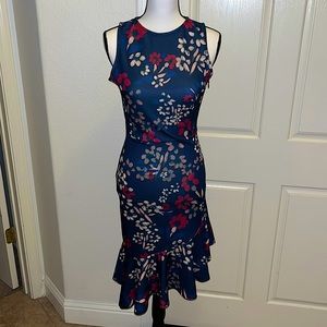 Bebe floral flounce hemmed dress